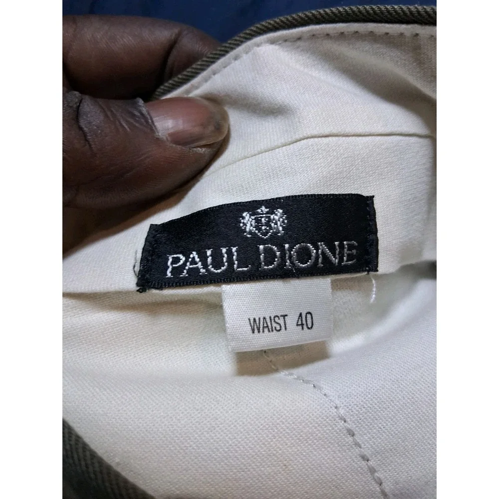 Paul Dione Dress Pants Men's Size 40 100% Wool Pleated Cuffed Made in Canada‎